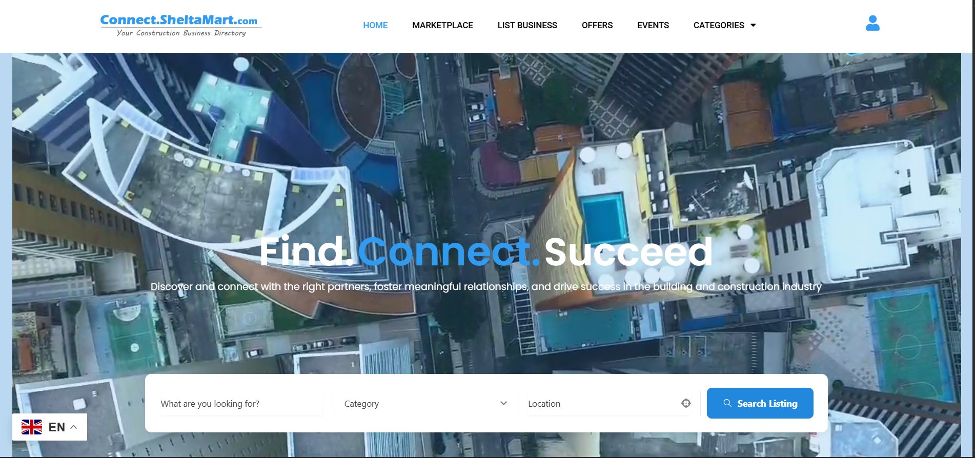 Preview of the Connect.SheltaMart homepage
